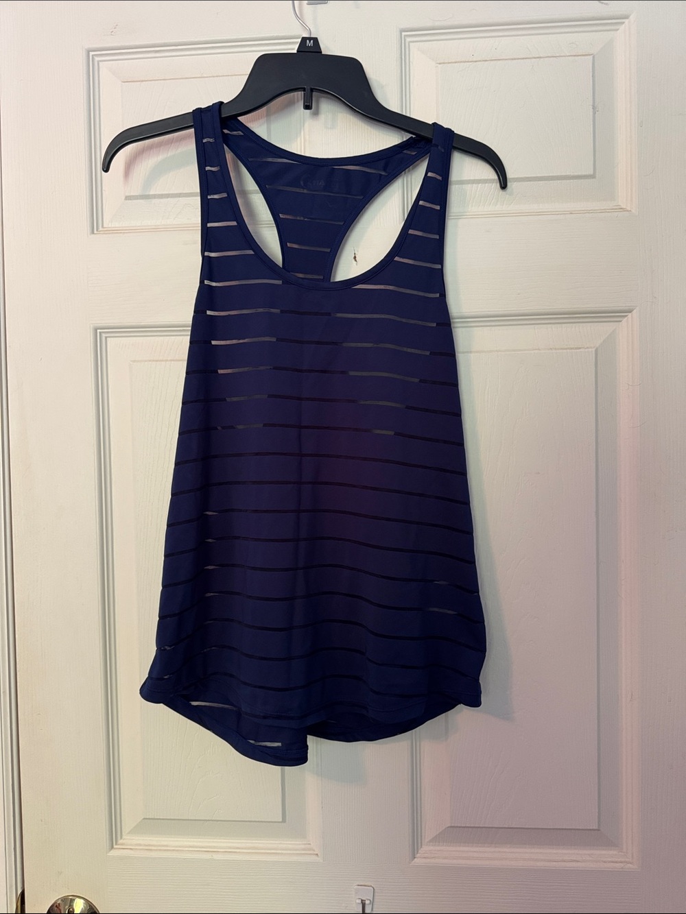 ZYIA Navy Striped Racerback Tank
